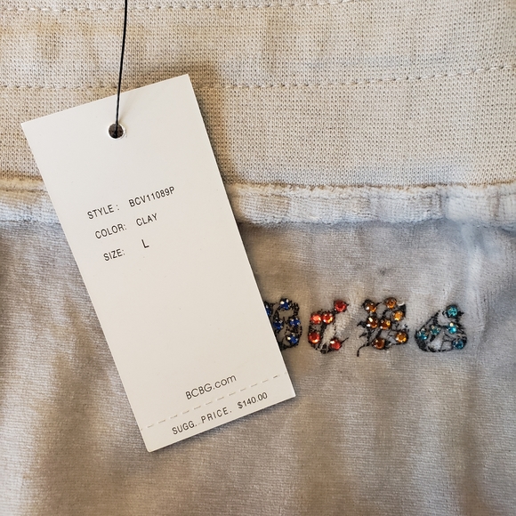 BCBGMAXAZRIA Velour Wide-Leg Gray Suit Pants Size L - Picture 4 of 6